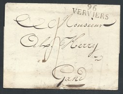 L 25.9.1814 Marque 96/VERVIERS Pour Gand - 1814-1815 (Gobierno General De Belgica)