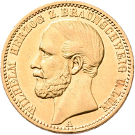 Braunschweig-Lüneburg: Wilhelm 1831-1884: 20 Mark 1875, Jaeger 203. 7,93 G, 900/1000 Gold. Kratzer, - Goldmünzen