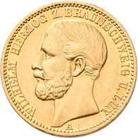 Braunschweig-Lüneburg: Wilhelm 1831-1884: 20 Mark 1875, Jaeger 203. 7,93 G, 900/1000 Gold. Kratzer, - Gold Coins