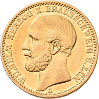 Braunschweig-Lüneburg: Wilhelm 1831-1884: 20 Mark 1875, Jaeger 203. 7,94 G, 900/1000 Gold. Kratzer, - Gouden Munten