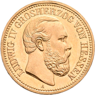 Hessen: Ludwig IV. 1877-1892: 10 Mark 1890 A, Jaeger 220. 3,98 G, 900/1000 Gold. Prachtexemplar, Vor - Gouden Munten