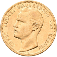 Hessen: Ernst Ludwig 1892-1918: 20 Mark 1893 A, Jaeger 223. 7,92 G, 900/1000 Gold. Kratzer, Winzige - Gold Coins