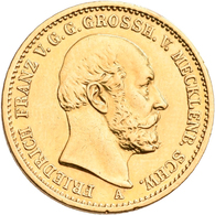 Mecklenburg-Schwerin: Friedrich Franz II. 1842-1883: 20 Mark 1872 A, Jaeger 230. 7,92 G, 900/1000 Go - Gold Coins