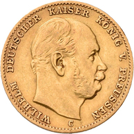 Preußen: Wilhelm I. 1861-1888: 10 Mark 1872 C, Jaeger 242. 3,92 G, 900/1000 Gold. Sehr Schön. - Gold Coins