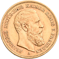 Preußen: Lot 3 Goldmünzen, Wilhelm I. 1861-1888: 20 Mark 1874 B, Jaeger 246; Friedrich III. 1888: 20 - Pièces De Monnaie D'or