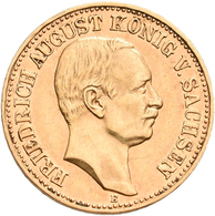 Sachsen: Friedrich August III. 1904-1918: 10 Mark 1906 E, Jaeger 267. 3,96 G, 900/1000 Gold. Kleine - Gouden Munten