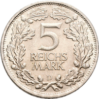 Weimarer Republik: 5 Reichsmark 1925 D, Rheinlande, Jaeger 322, Kleine Kratzer, Vorzüglich - Stempel - Sonstige & Ohne Zuordnung