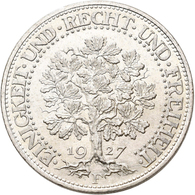 Weimarer Republik: 5 Reichsmark 1927 F, Eichbaum, Jaeger 331, Vorzüglich. - Other & Unclassified