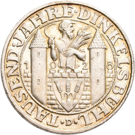 Weimarer Republik: 3 Reichsmark 1928 D, Dinkelsbühl, Jaeger 334, Winzige Kratzer, Schöner Patinaansa - Sonstige & Ohne Zuordnung