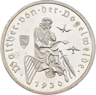 Weimarer Republik: 3 Reichsmark 1930 F, Walther Von Der Vogelweide, Jaeger 344, Berieben, Polierte P - Other & Unclassified