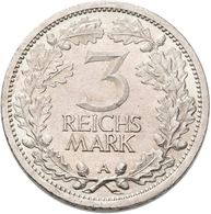 Weimarer Republik: 3 Reichsmark 1931 A, Kursmünze, Jaeger 349, Winzige Randschäden Und Kratzer, Sons - Other & Unclassified