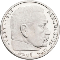 Drittes Reich: 5 Reichsmark 1935 A. Hindenburg, Jaeger 360. Minimal Berieben, Fleckig, Polierte Plat - Andere & Zonder Classificatie