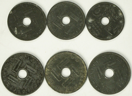 Drittes Reich: Reichskreditkasse: Lot 3 X 5 Reichspfennig 1940 A (Jaeger 618) Sowie 3 X 10 Reichspfe - Andere & Zonder Classificatie