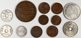 Deutsch-Ostafrika: Lot 11 Münzen; 1 Rupie 1905 A / 1/4 Rupie 1904 A / 10 Heller 1910J / 5 Heller 190 - German East Africa