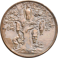 Kiautschou: Satirische Bronzemedaille 1914, Unsigniert, Auf Die Verteidigung Kiautschous Gegen Die J - Kiao Chau