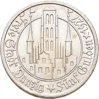 Danzig: 5 Gulden 1927 Marienkirche. Jaeger D9. 25,0 G. Silber. Winzige Kratzer, Kaum Sichtbarer Rand - Andere & Zonder Classificatie