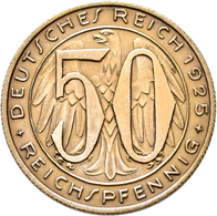 Proben & Verprägungen: Weimarer Republik 1918-1933: Probeprägung In Neusilber; 50 Reichspfennig 1925 - Andere & Zonder Classificatie