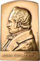 Medaillen Alle Welt: Belgien: Vergoldete Bronzeplakette 1927 Von Lemaire/Devreese, Auf Das 110-jähri - Ohne Zuordnung