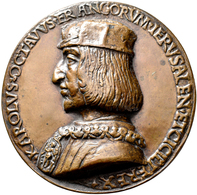 Medaillen Alle Welt: Frankreich, Charles VIII. 1483-1498: Bronzegußmedaille O. J. Von Niccoló Di For - Zonder Classificatie