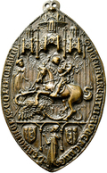 Medaillen Alle Welt: Italien-Ferrara: Ovaler Siegel In Bronze Von Lorenzo Roverella, Bischof Von Fer - Zonder Classificatie