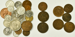 Großbritannien: Kleine Sammlung Ca. 60 Diverser Münzen, überwiegend GB Aber Auch Kanada Oder Ceylon - Andere & Zonder Classificatie