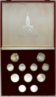 Sowjetunion: Olympische Spiele Moskau 1980: 14 X 5 Rubel Sowie 14 X 10 Rubel Gedenkmünzen, Augensche - Russie