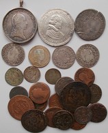 Haus Habsburg: Lot 11 Silbermünzen Und 15 Kupfermünzen. Dabei Franz I. Taler 1824 In Fassung; Leopol - Autres – Europe