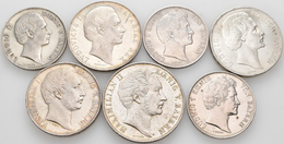 Bayern: Lot 7 Münzen; Gulden 1837,1844, 1864, Vereinstaler 1863, 1867, Siegestaler 1871, 2 Gulden 18 - Andere & Zonder Classificatie