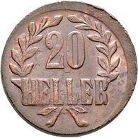 Deutsch-Ostafrika: Tabora, DOA: Lot 6 Münzen; 20 Heller 1916 T (4x) Und 5 Heller 1616 T, Zaponiert, - Deutsch-Ostafrika