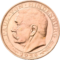 Medaillen Deutschland: Weimarer Republik: Lot 4 Goldmedaillen; Hindenburg 1928, Stempel Von Karl Goe - Andere & Zonder Classificatie