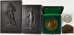Medaillen Deutschland: Bergbau: Lot 5 Stück; Buderus, Einseitige Eisengußplakette 1933, Neujahrsplak - Andere & Zonder Classificatie