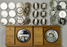 Medaillen - ECU: Große Sammlung An ECU Münzen Aus Andorra, Belgien, Gibraltar, Großbritannien, Niede - Andere & Zonder Classificatie