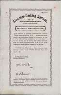 Alte Aktien / Wertpapiere: Shanghai-Nanking Railway Net Profit Sub-Certificate. Lot 7 Stück. 02.12.1 - Autres & Non Classés