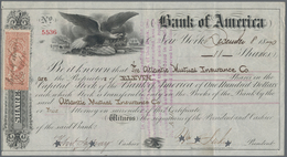 Alte Aktien / Wertpapiere: USA, New York. Bank Of America Aktie Nr. 5536 Vom 08.12.1870 über 11 Stüc - Andere & Zonder Classificatie