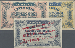 Hungary / Ungarn: Almost Complete Lot With 18 Banknotes Of The 1946 Tax-Pengö Issue From 50.000 Ado- - Hongarije