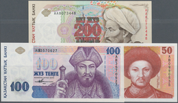 Kazakhstan / Kasachstan: Huge Lot With 24 Banknotes Of The 1993 Series With 3x 1 Tiyn P.1a,c,d (UNC) - Kasachstan