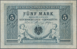 Deutschland - Deutsches Reich Bis 1945: Reichskassenschein 5 Mark 1874, Ro.1, Sehr Schöne Farbfrisch - Altri & Non Classificati