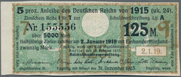 Deutschland - Deutsches Reich Bis 1945: Zinskupon Der Anleihe 1915, Serie "q" Zu 125 Mark, Ro.58f (P - Other & Unclassified