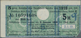 Deutschland - Deutsches Reich Bis 1945: Zinskupon Der Anleihe 1918, Serie "q" Zu 5 Mark, Ro.61b (P.N - Autres & Non Classés