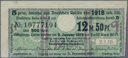 Deutschland - Deutsches Reich Bis 1945: Zinskupon Der Anleihe 1918, Serie "q" Zu 12,50 Mark, Ro.61c - Sonstige & Ohne Zuordnung