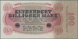 Deutschland - Deutsches Reich Bis 1945: 100 Billionen Mark 1923, Ro.125a, Reichsdruck Mit 7-stellige - Sonstige & Ohne Zuordnung
