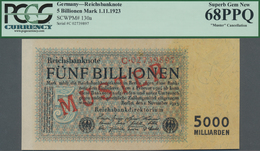 Deutschland - Deutsches Reich Bis 1945: 5 Billionen Mark 1923, Reichsdruck Mit 8-stelliger KN C-0273 - Sonstige & Ohne Zuordnung