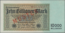 Deutschland - Deutsches Reich Bis 1945: 10 Billionen Mark 1923 MUSTER Aus Laufender Serie, Ro.128M1, - Autres & Non Classés