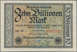 Deutschland - Deutsches Reich Bis 1945: 10 Billionen Mark 1923, Ro.129b, Wz. Ringe Und Fz. "DB" In K - Autres & Non Classés