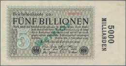 Deutschland - Deutsches Reich Bis 1945: 5 Billionen Mark 1923 MUSTER, Ro.133M Mit Grünem Überdruck " - Other & Unclassified