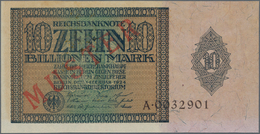 Deutschland - Deutsches Reich Bis 1945: 10 Billionen Mark 1924 MUSTER Aus Laufender Serie, Ro.134M, - Other & Unclassified