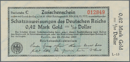 Deutschland - Deutsches Reich Bis 1945: Schatzanweisung Des Deutschen Reichs 0,42 Mark Gold = 1/10 D - Sonstige & Ohne Zuordnung