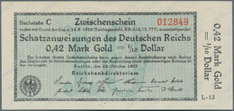 Deutschland - Deutsches Reich Bis 1945: Schatzanweisung Des Deutschen Reichs 0,42 Mark Gold = 1/10 D - Andere & Zonder Classificatie