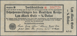 Deutschland - Deutsches Reich Bis 1945: Schatzanweisung Des Deutschen Reichs 1,05 Mark Gold = 1/4 Do - Sonstige & Ohne Zuordnung