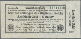 Deutschland - Deutsches Reich Bis 1945: Schatzanweisung Des Deutschen Reichs 2,10 Mark Gold = 1/2 Do - Autres & Non Classés